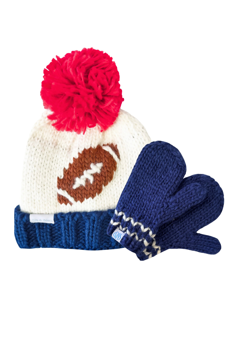Knit Navy Mittens by Bits and Bows - alternate view