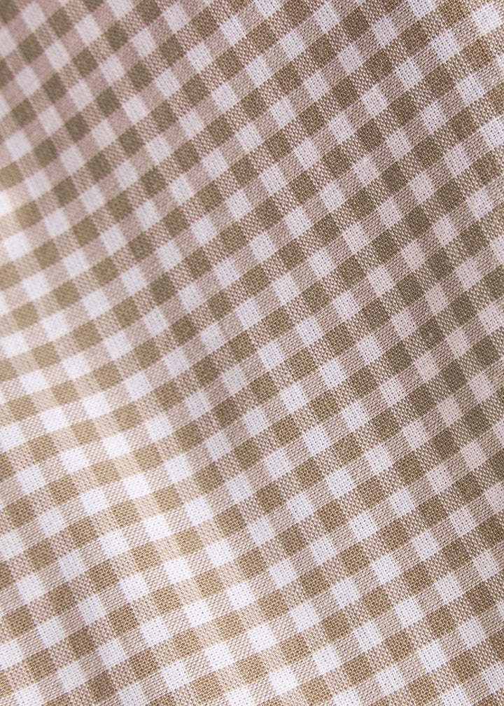 Button Down Shirt - Khaki Gingham
