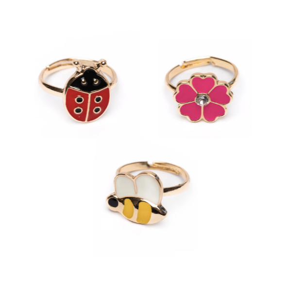 Lady Bug Garden Ring Set