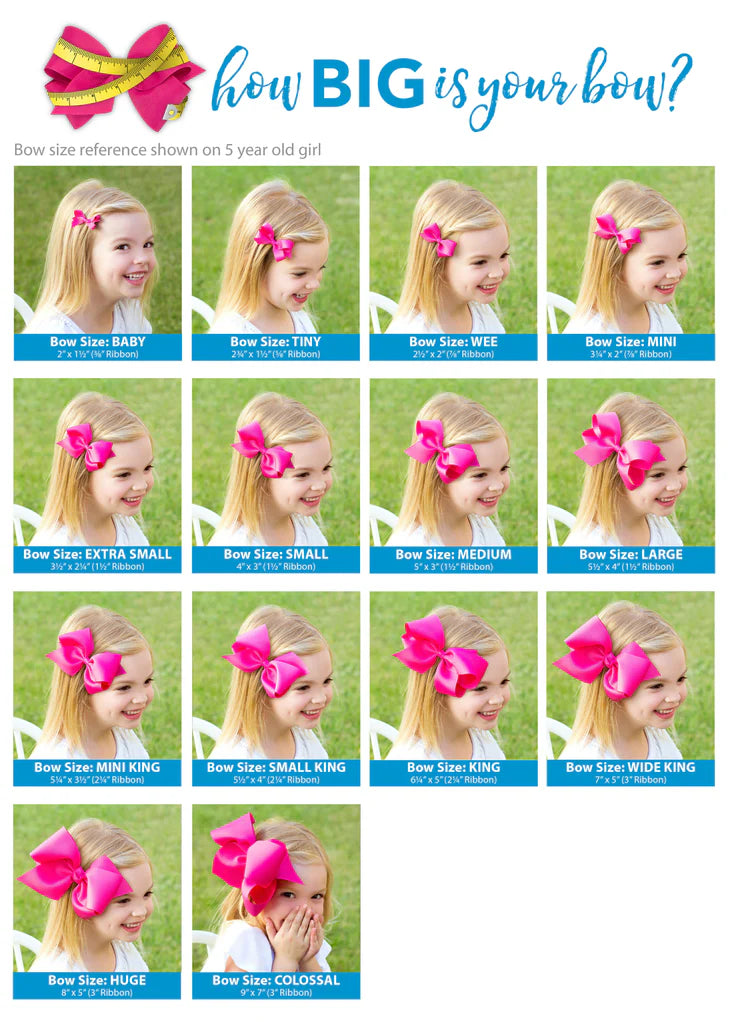 Scalloped Edge Grosgrain Hair Bow with Lady Bug Embroidery by Wee Ones - detail view