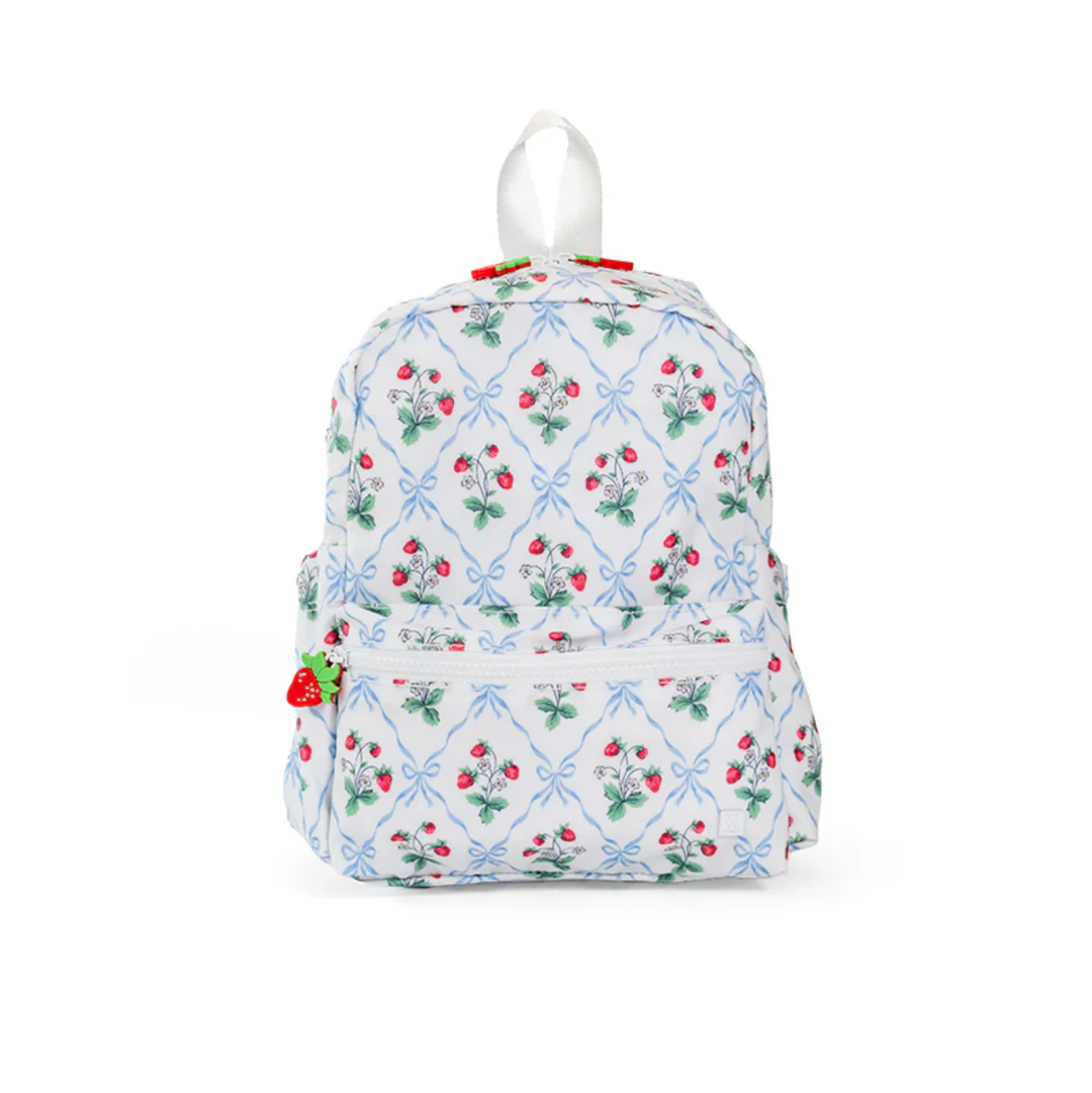 Backpack with floral pattern on a white background