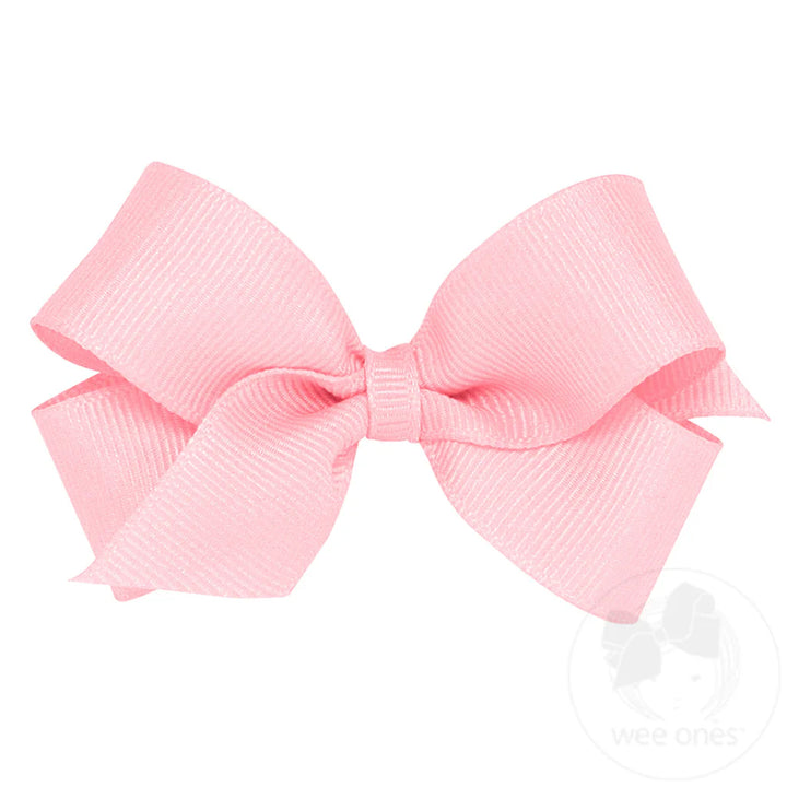 Light Pink Classic Grosgrain Hair Bow (Plain Wrap)