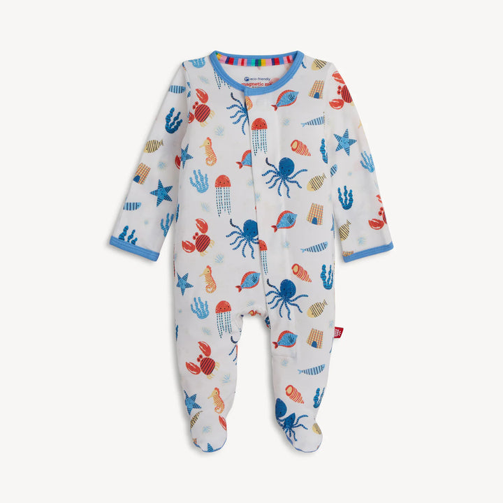 Deep Chic Blue Modal Footie by Magnetic Me - baby sleepwear