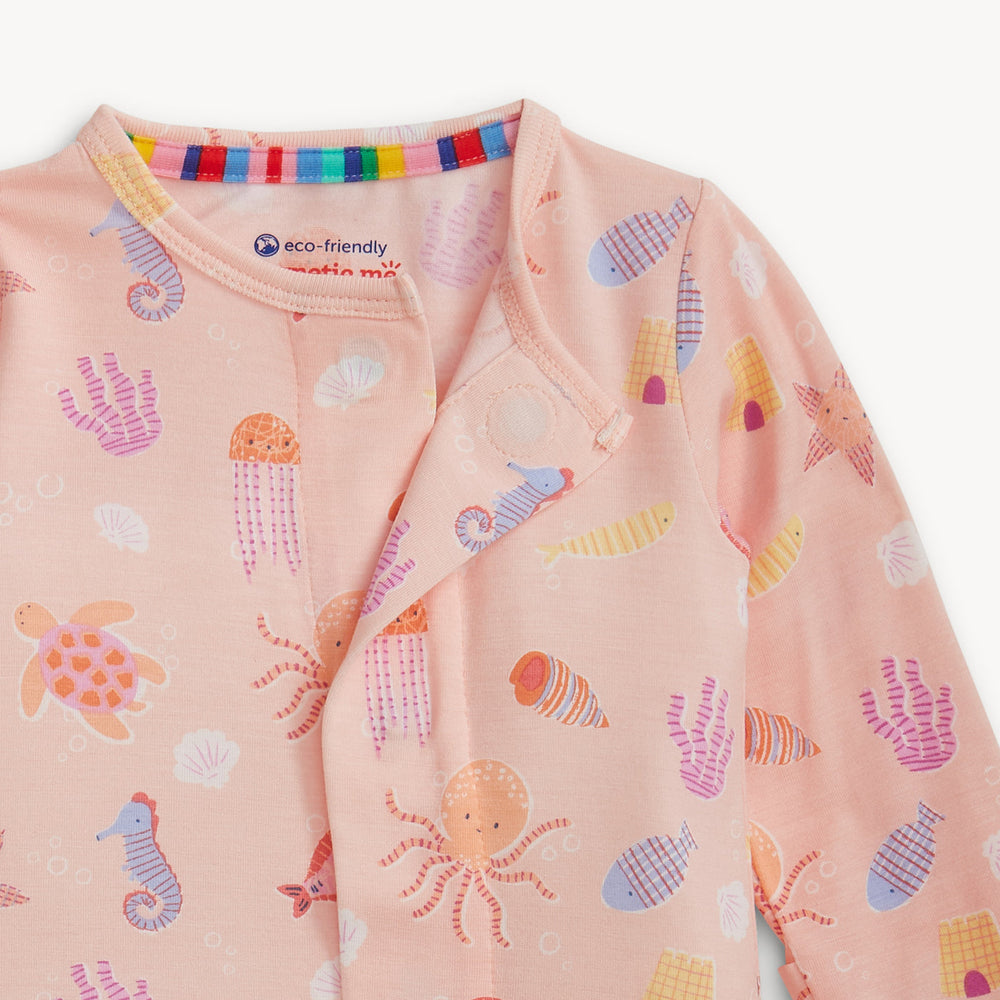 Deep Chic Pink Modal Footie by Magnetic Me - alternate view
