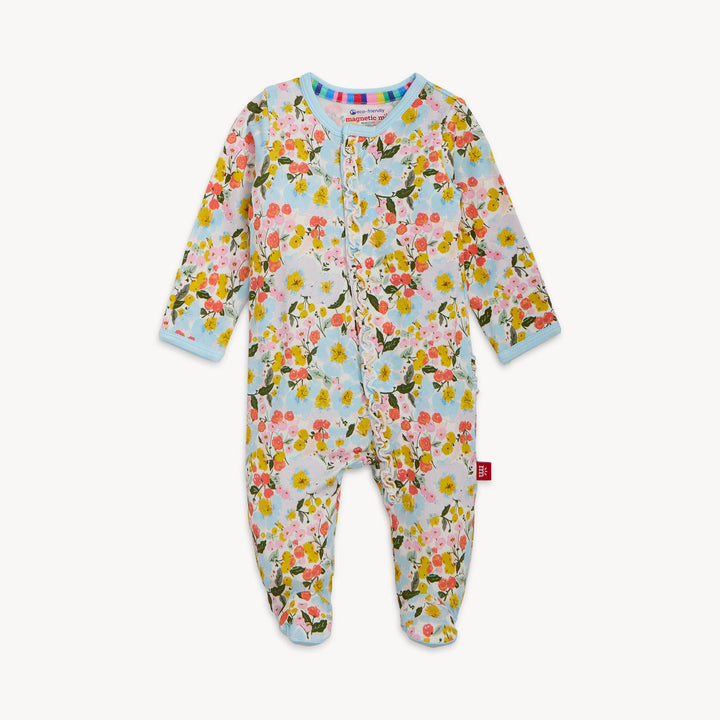 Seraphina Modal Footie with Ruffle by Magnetic Me - baby sleepwear