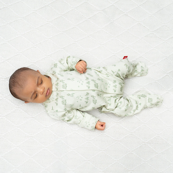 Base Camp Buddies Organic Cotton Magnetic Footie by Magnetic Me - detail view