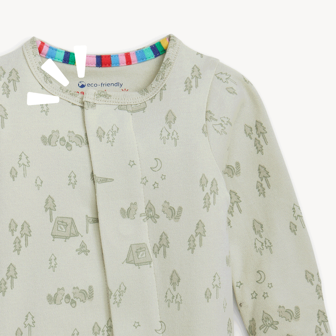 Base Camp Buddies Organic Cotton Magnetic Footie by Magnetic Me - back view