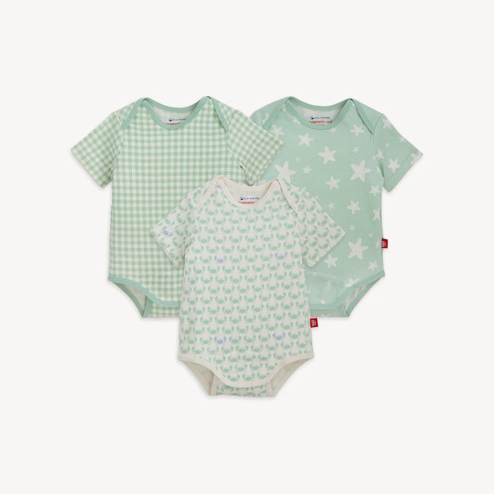 Green Organic Cotton Bodysuit 3 Pack