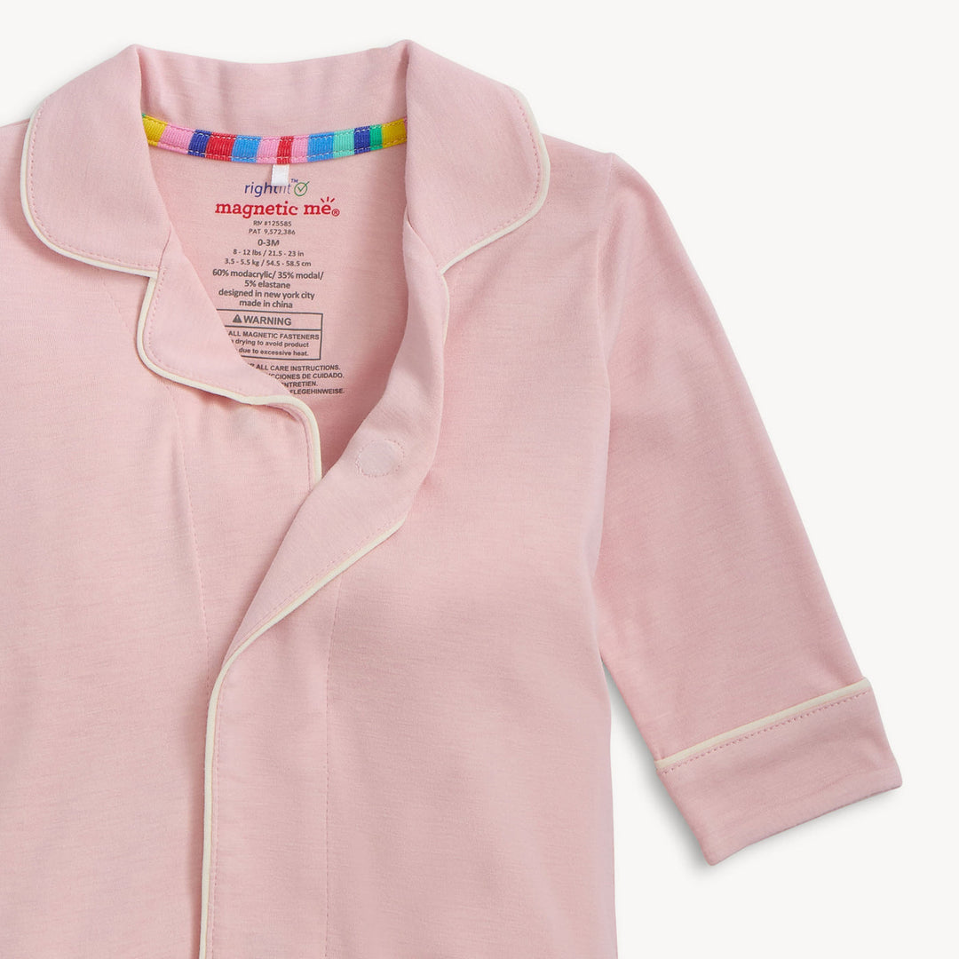 Blush Pink Pant Magnetic Romper by Magnetic Me - alternate view