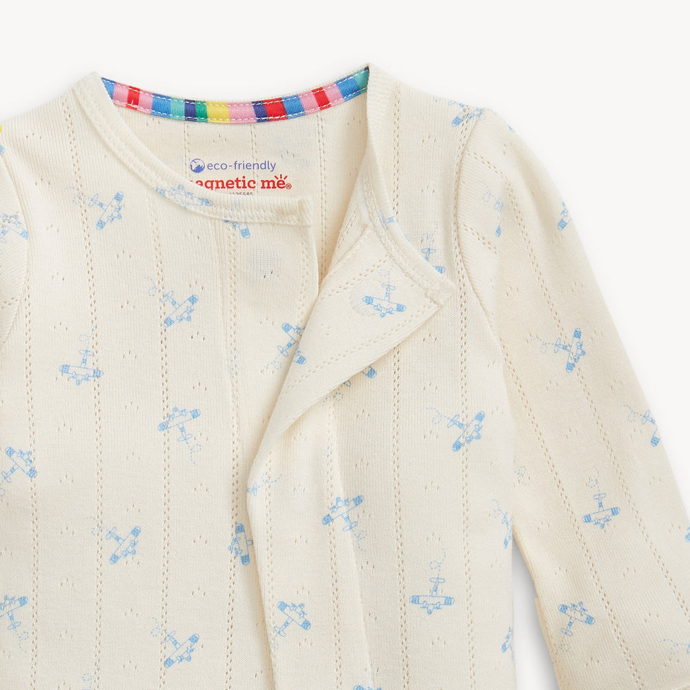 Airplanes Pointelle Footie by Magnetic Me - back view