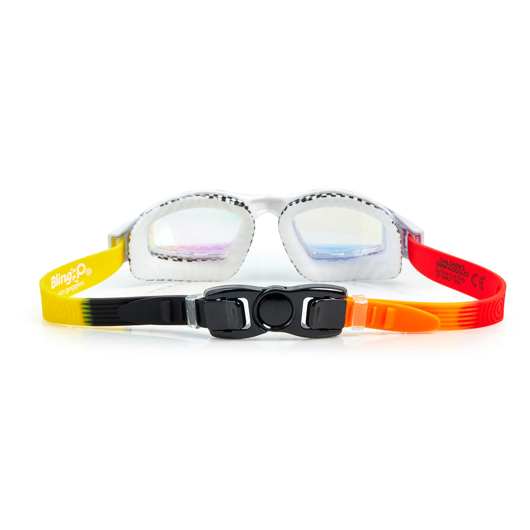 Street Vibes Belly Flop Kids' Swim Goggles by Bling 2O - close-up detail