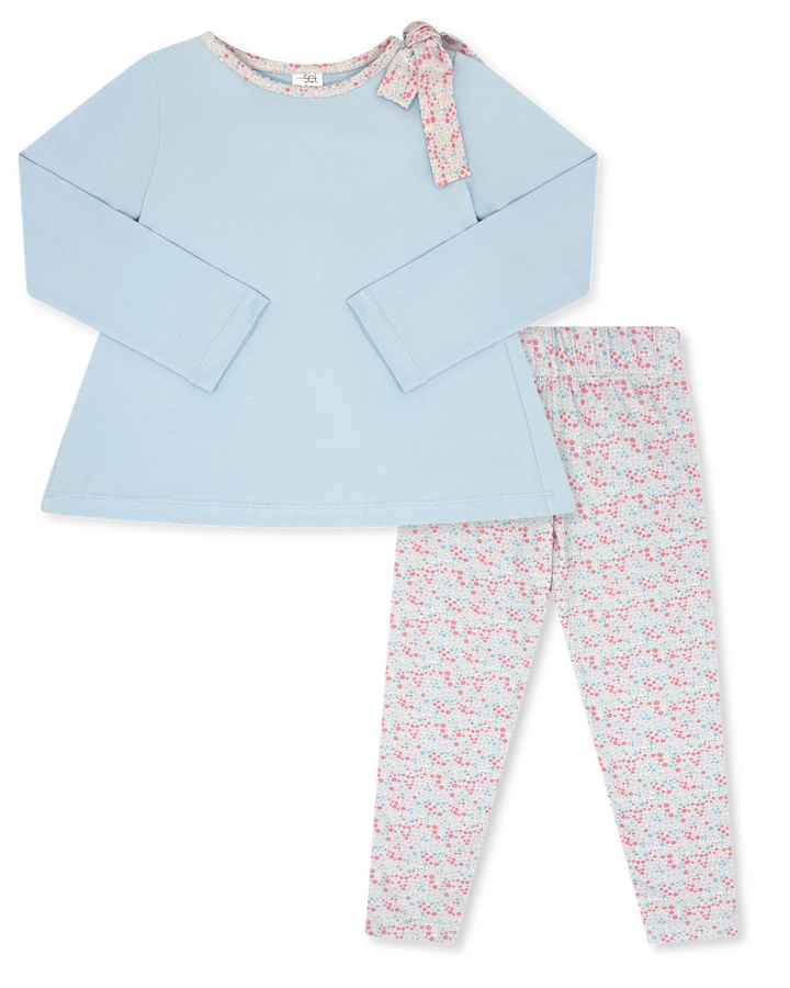 Madeline Legging Set - Petal Play, Cotton Candy Blue