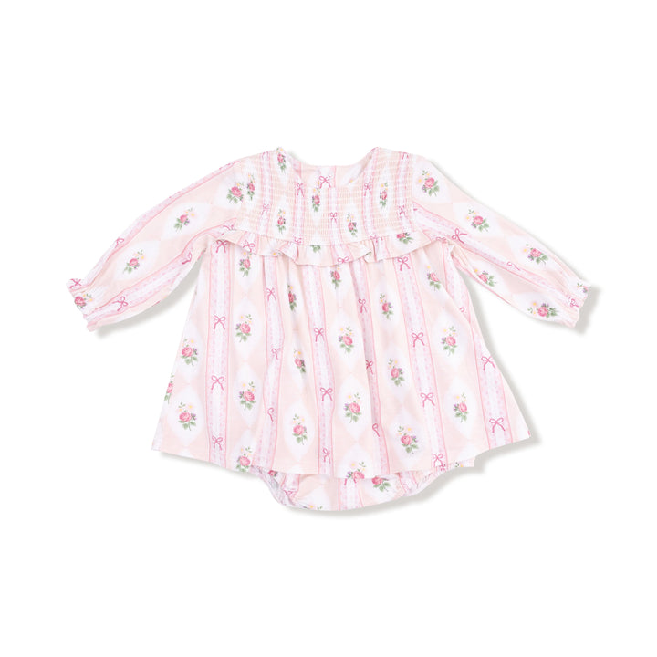 Ogee Lace Floral- L/S Smocked Ruffle Bubble w/ Skirt