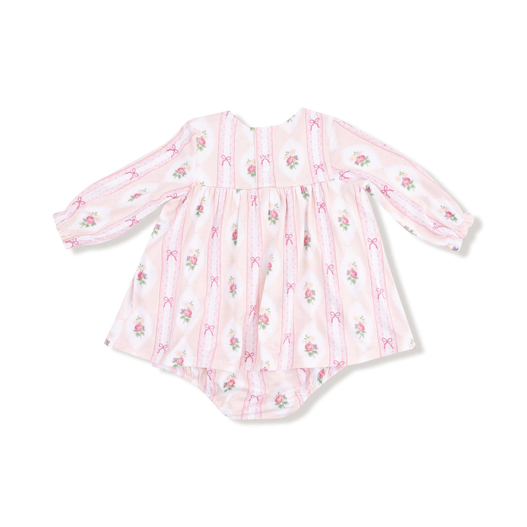 Ogee Lace Floral- L/S Smocked Ruffle Bubble w/ Skirt