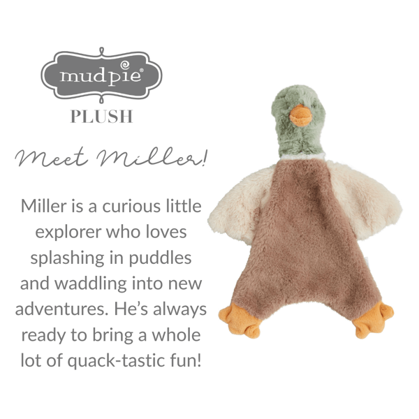 Duck Plush Woobie by Mud Pie - lifestyle view