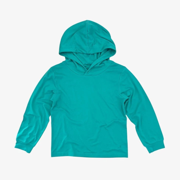 Cypress Teal Cool shade Mack Performance Hoodie UPF 50+ by Velvet Fawn - kids activewear