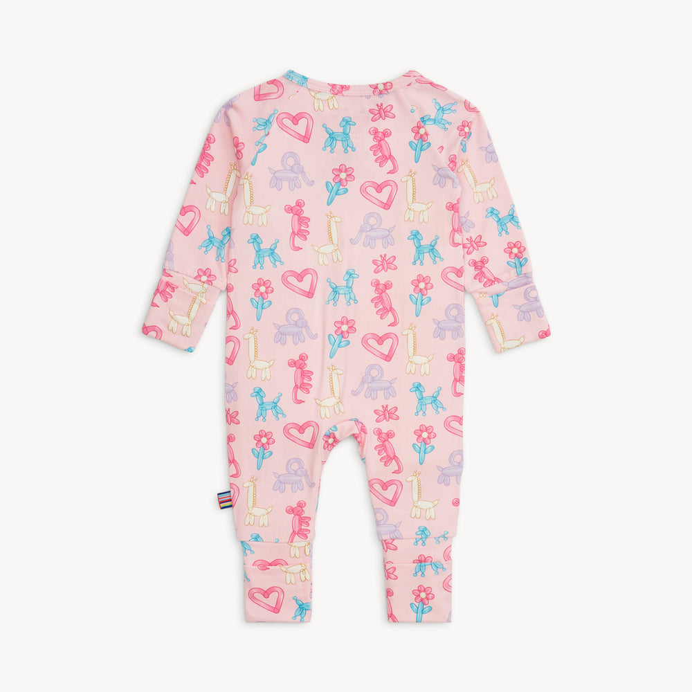 Pink Party Animals Glow in the Dark Coverall by Magnetic Me - back view