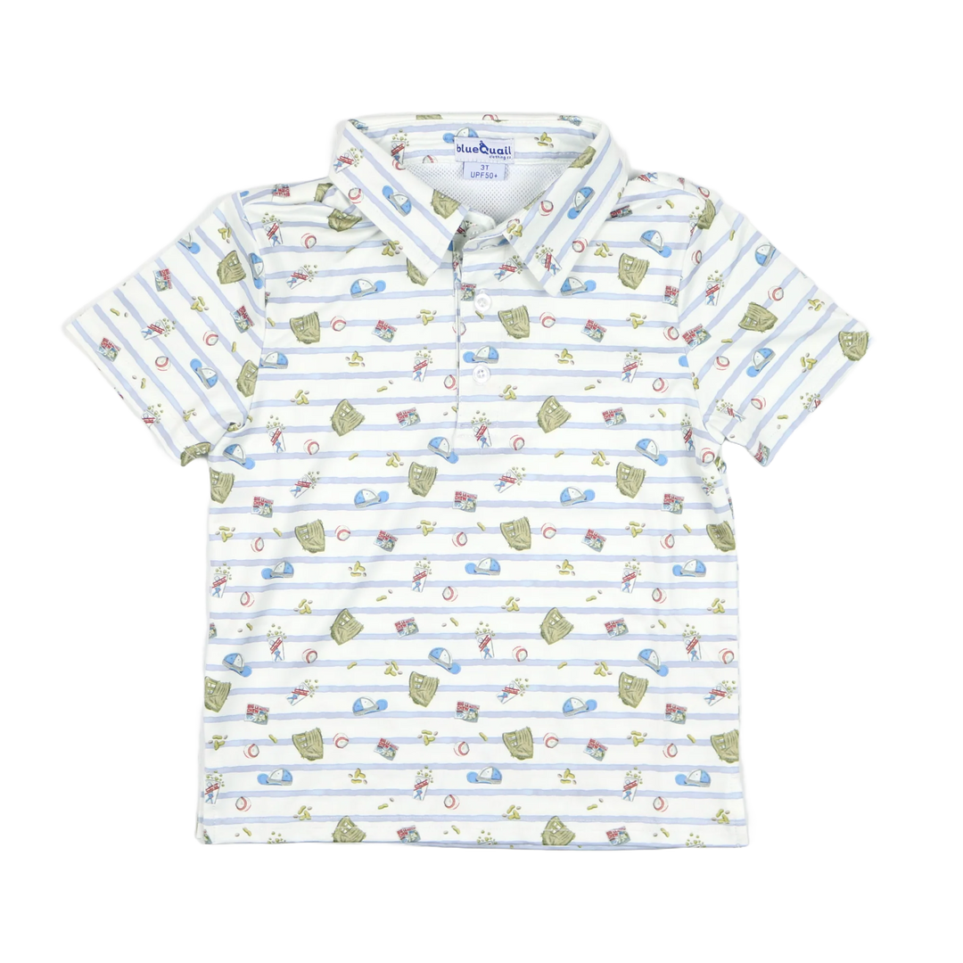7th Inning Stretch Polo Short Sleeve Shirt by Blue Quail - kids top