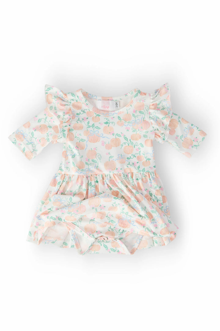 Pretty Pumpkins Twirl Flutter Bodysuit