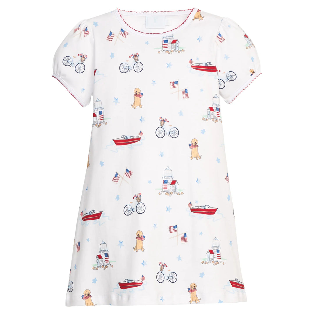Coastal Summer Printed T-Shirt Dress