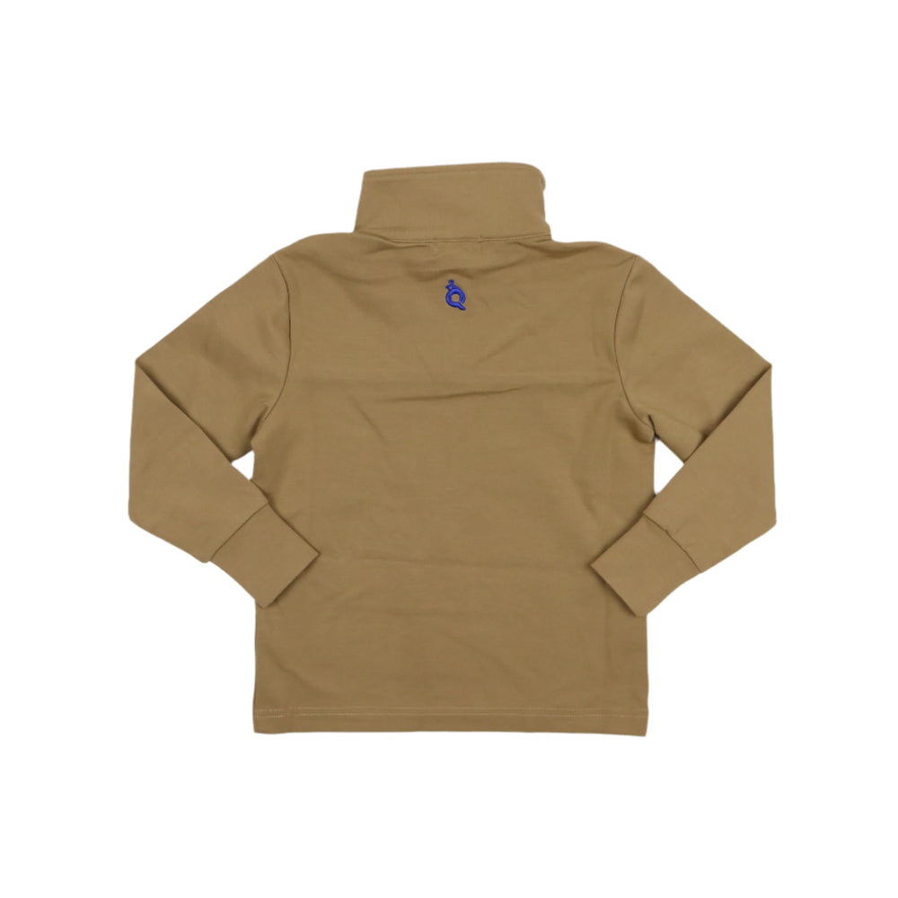 Khaki Catch Of The Day 1/4 Zip Performance Pullover by Blue Quail - alternate view