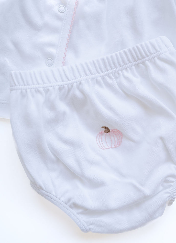 Pink Pumpkin Diaper Cover Set