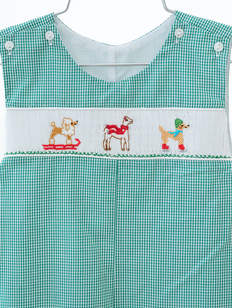 Smocked Snow Dogs Longall by Ruth and Ralph - alternate view
