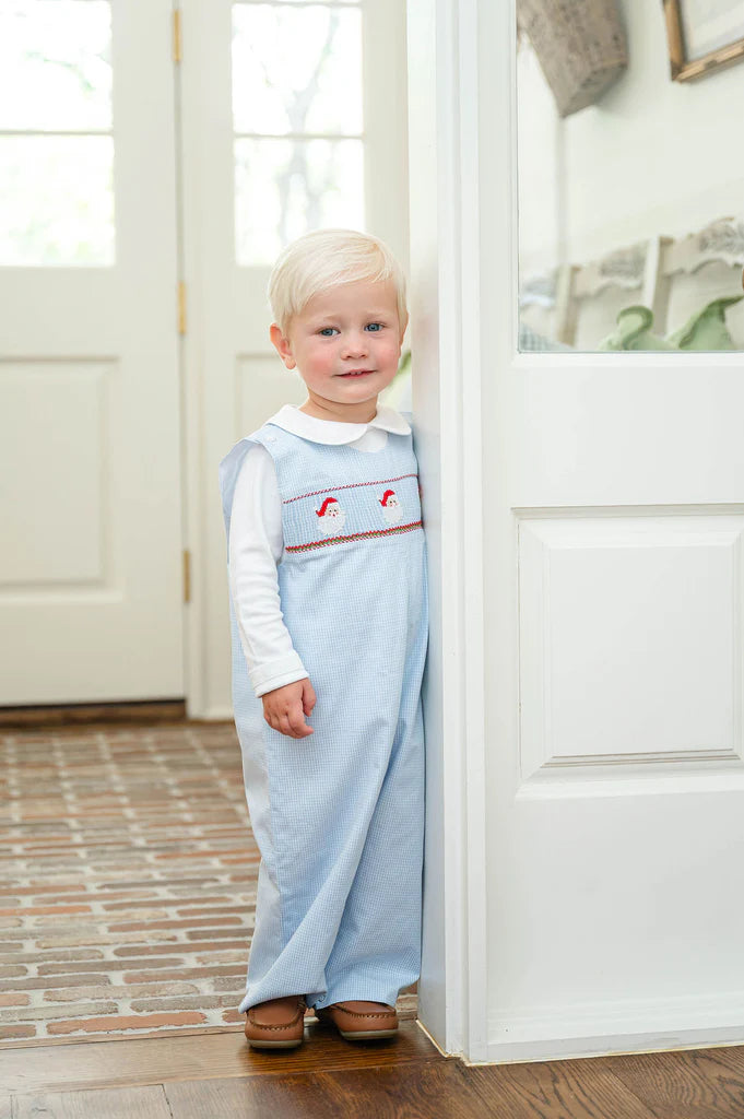Smocked Blue Santa Longall by Ruth and Ralph - alternate view