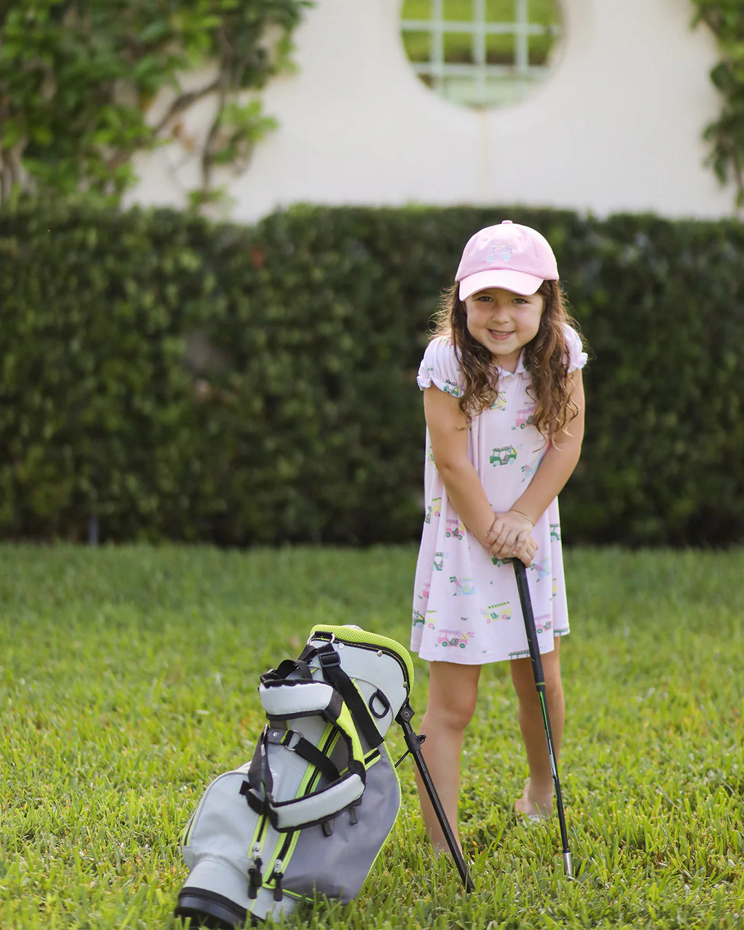 Rainbow Golf Cart Bow Baseball Hat (Baby)
