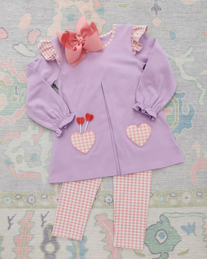 Heart Pocket Pants Set
