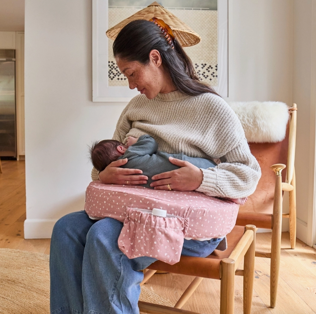 My Brest Friend Original Nursing Pillow: Dusty Rose Geo