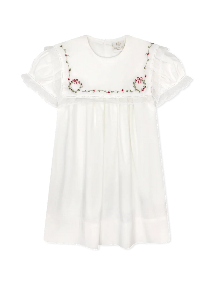 Hope Chest Dress - Blessing White Batiste, Wreaths