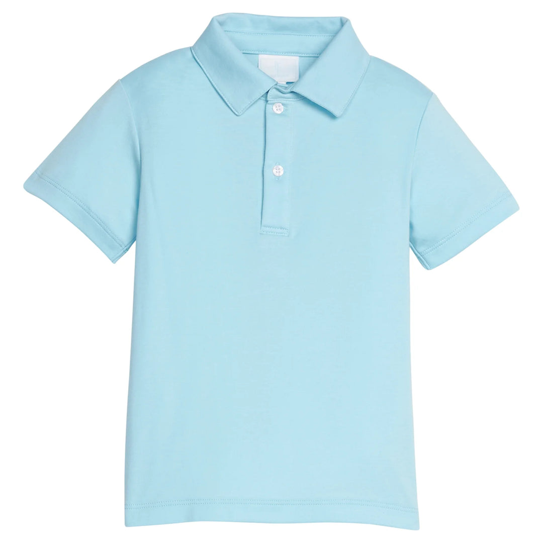 Sky Blue Short Sleeve Polo by Little English - baby top