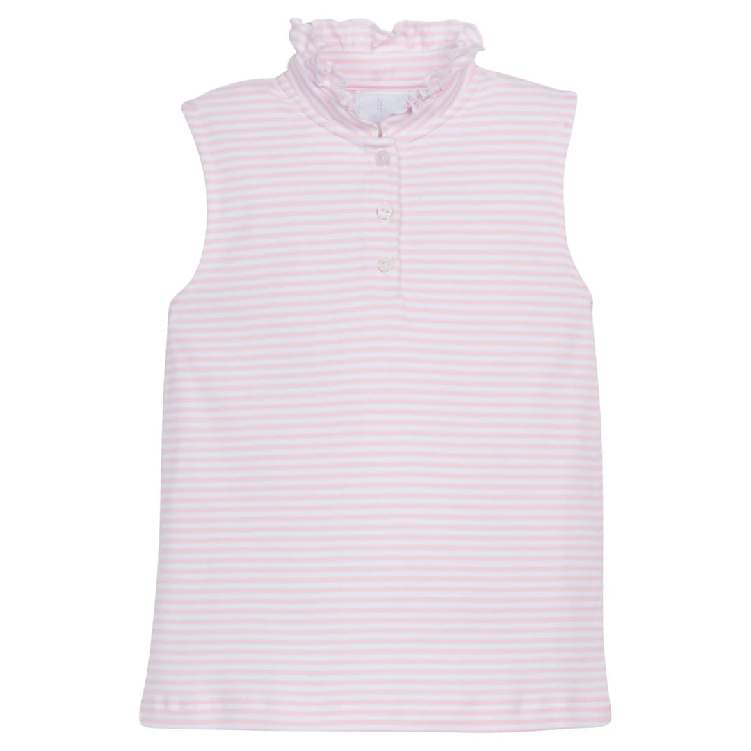 Light Pink Stripe Sleeveless Hastings Polo by Little English - kids top
