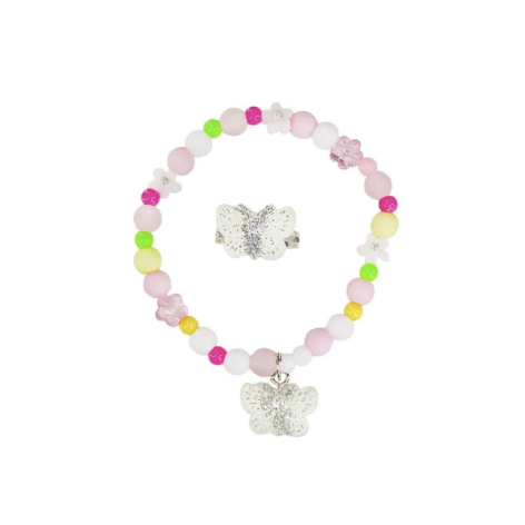 Sparkle Butterfly Bracelet & Ring Set by Great Pretenders - back view