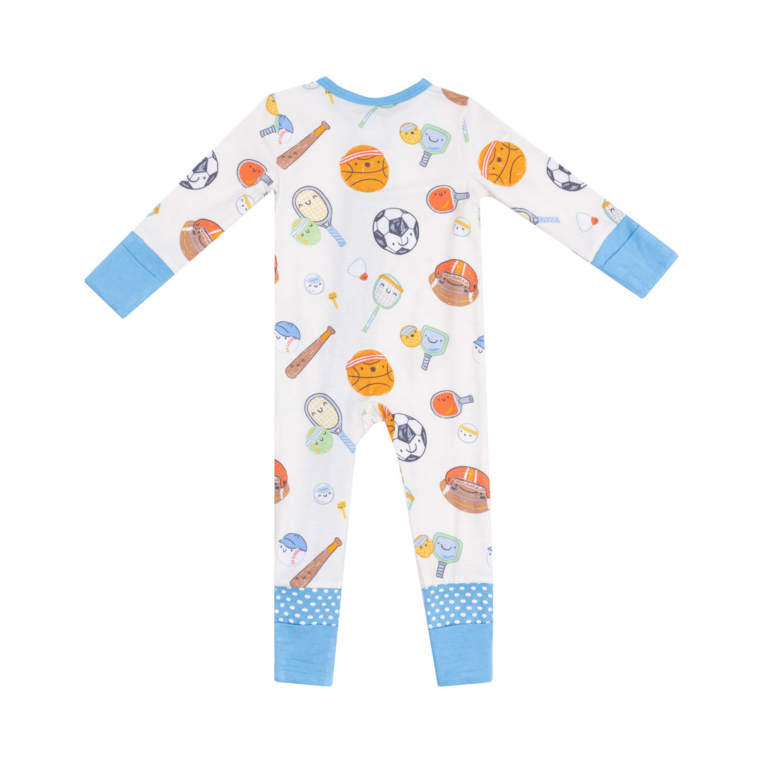 Sports Ball Friends 2 Way Zipper Romper