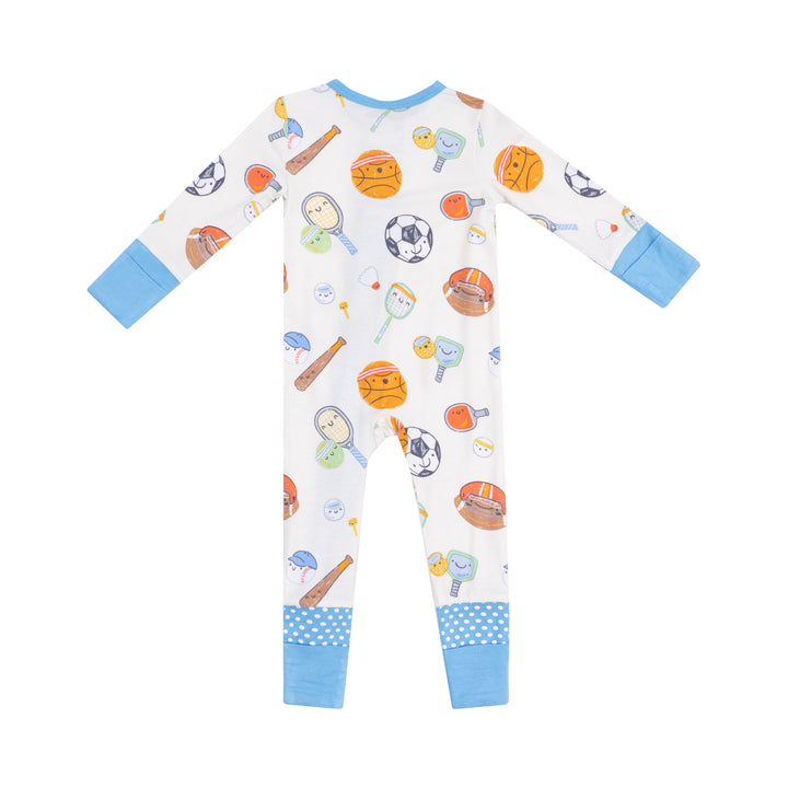 Sports Ball Friends 2 Way Zipper Romper