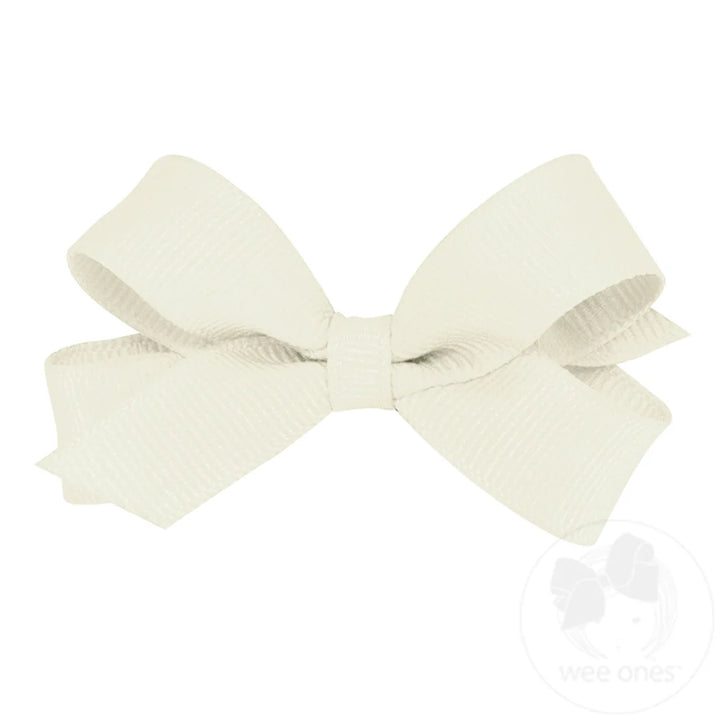 Classic Grosgrain Antique White Hair Bow (Plain Wrap)