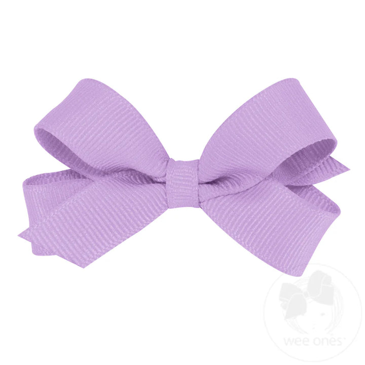 Classic Light Orchid Grosgrain Hair Bow (Plain Wrap)