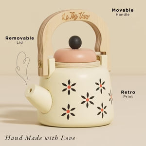 Vintage Wooden Kettle by Le Toy Van - back view