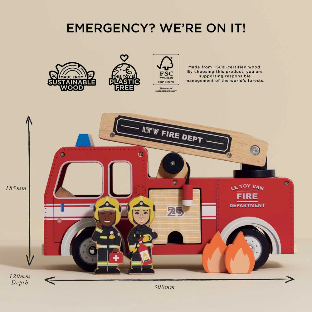 Le Toy Van Toy Fire Engine & Characters by Le Toy Van, Inc. - back view