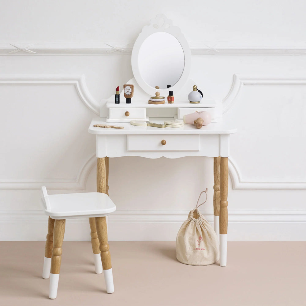 Le Toy Van Dressing-Up Vanity Table & Stool - back view