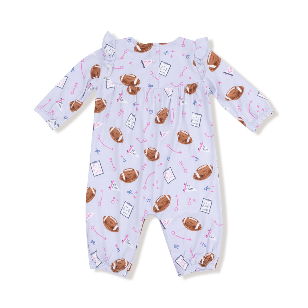 Touchdown Time- Lavender- Ruffle Sleeve Romper by Angel Dear - alternate view