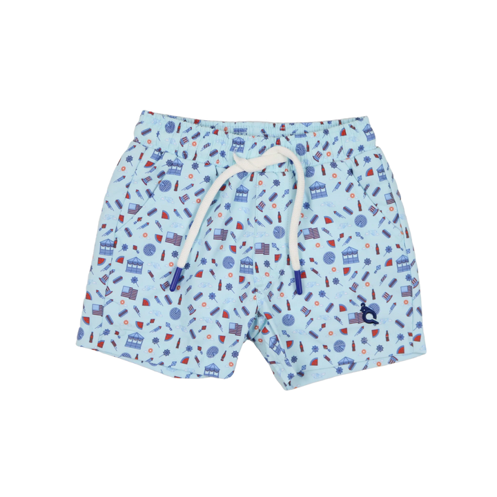 Stars & Stripes Swim Trunk by Blue Quail - back view