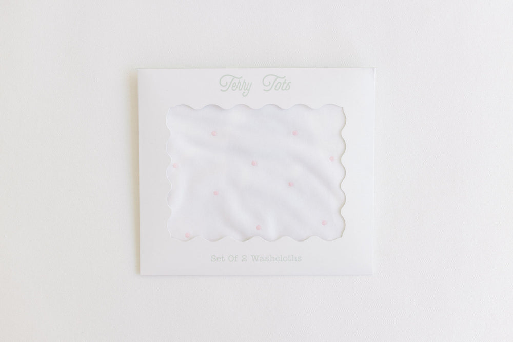 Embroidered Dots Wash Cloths Set by Terry Tots - alternate view