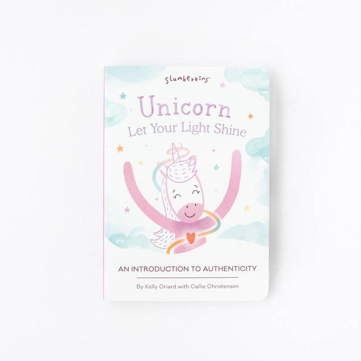 Unicorn's Authenticity Plush Snuggler Set - with 2 books! by Slumberkins Inc. - lifestyle view