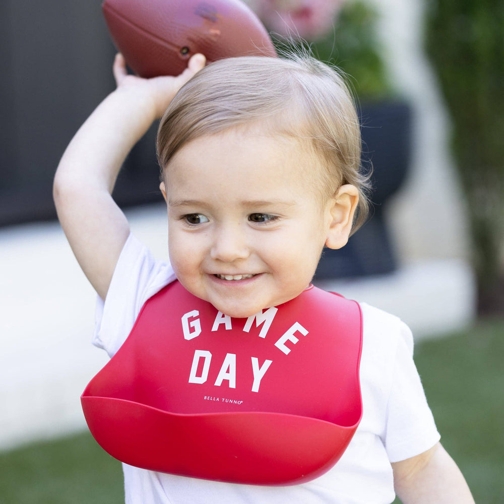 Game Day Wonder Bib: Red by Bella Tunno - back view