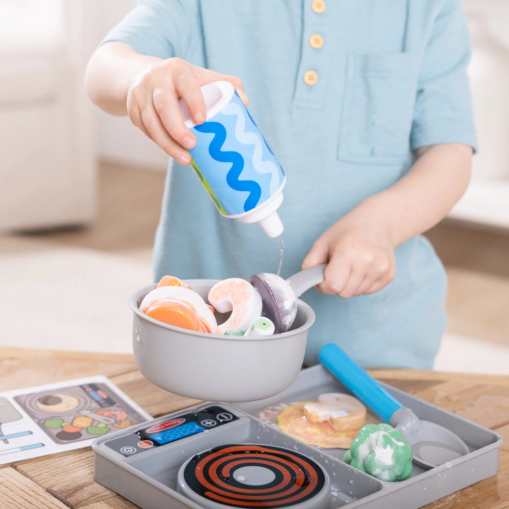 Simmer and Stir Stovetop Playset with Color Changing Water WOW! by Melissa & Doug - back view