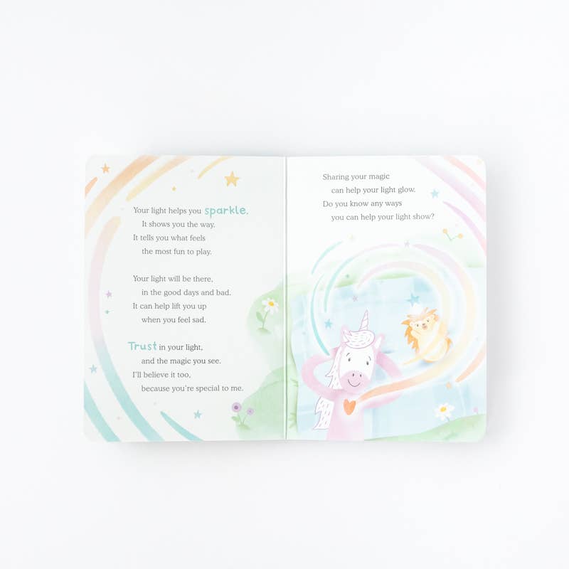 Unicorn's Authenticity Plush Snuggler Set - with 2 books! by Slumberkins Inc. - close-up detail