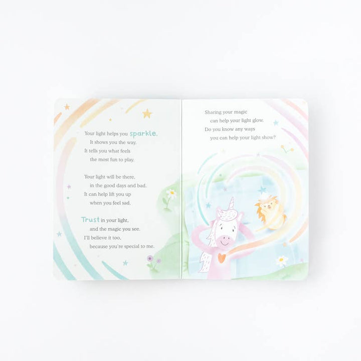 Unicorn's Authenticity Plush Snuggler Set - with 2 books! by Slumberkins Inc. - close-up detail